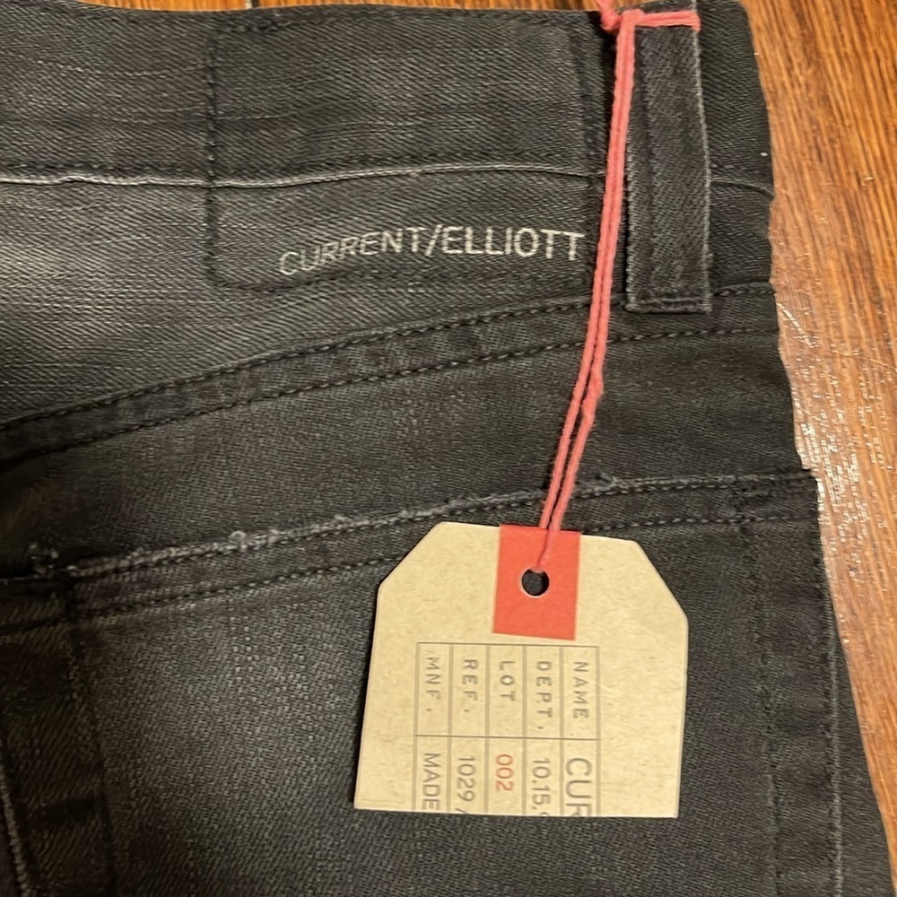 Current/Elliott The Slim Straight Black Denim Jeans Size 29 NWT - Picture 3 of 9